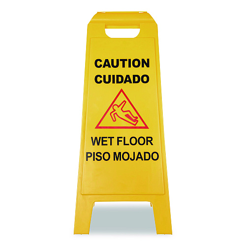 Carlisle Wet Floor Sign (English/Spanish), 11 x 25 x 25, Yellow (3690000)