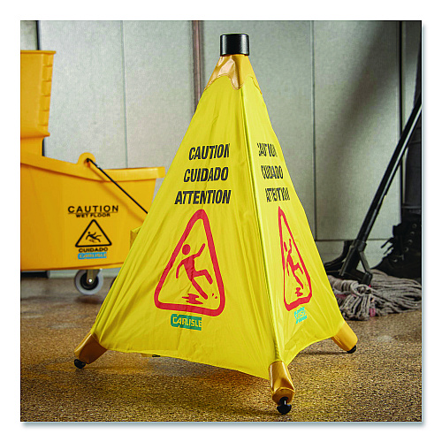 Carlisle Pop-Up Caution Cone, 18 x 22.25 x 20, Yellow (3694204)