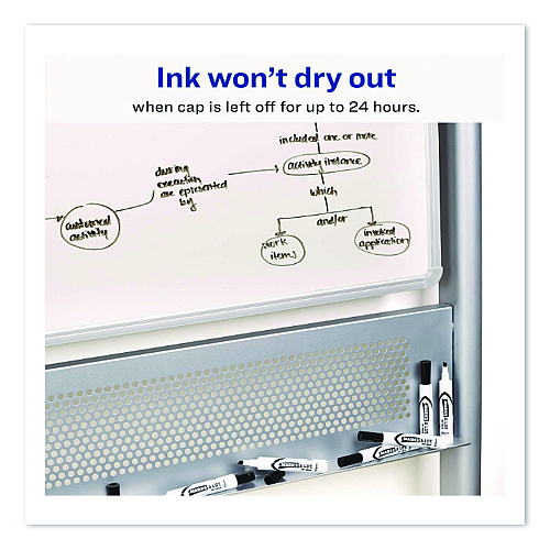 Avery MARKS A LOT Desk-Style Dry Erase Markers, Broad Chisel Tip, Black (24408EA)