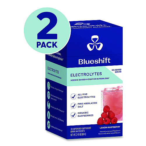 Blueshift Electrolyte Lemon Raspberry Drink Mix, 0.24 oz Packets, 10/Pack, 2 Packs/Carton (60004165)