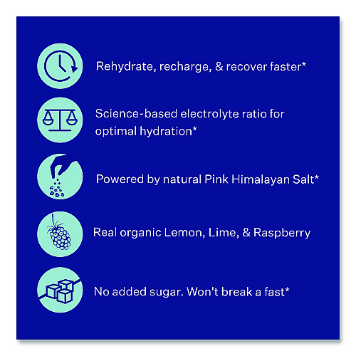 Blueshift Electrolyte Lemon Raspberry Drink Mix, 0.24 oz Packets, 10/Pack, 2 Packs/Carton (60004165)