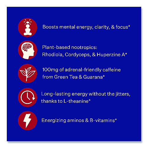 Blueshift Energy and Focus Forest Berry Drink Mix, 0.24 oz Packets, 10/Pack, 2 Packs/Carton (60004167)