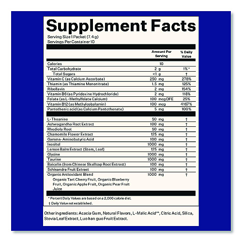 Blueshift Calm Blackberry Sage Drink Mix, 0.23 oz Packets, 10/Pack, 2 Packs/Carton (60004168)