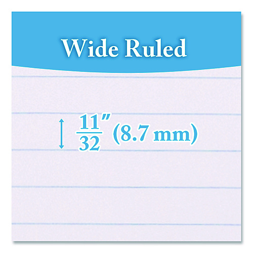 BAZIC Spiral Notebooks, 1-Subject, Wide/Legal Rule, Randomly Assorted Cover Color, (70) 10.5 x 8 Sheets (538)