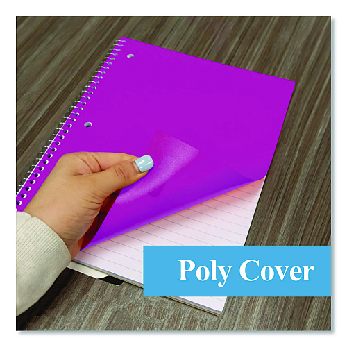 BAZIC Spiral Notebooks, 1-Subject, Wide/Legal Rule, Randomly Assorted Cover Color, (70) 10.5 x 8 Sheets (538)