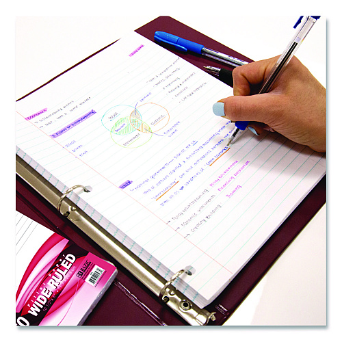 BAZIC Filler Paper, Side: 3-Hole Punched, Wide/Legal Rule, 150/Pack (568)