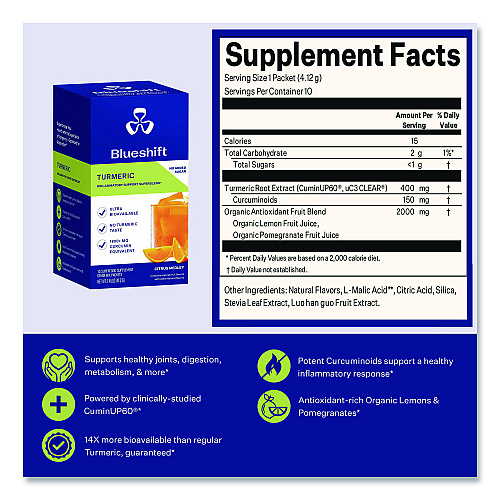 Blueshift Variety Pack Drink Mix, Assorted Flavors, Individual Packets, 10/Pack. 4 Packs/Carton (60004169)