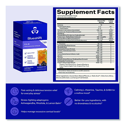 Blueshift Variety Pack Drink Mix, Assorted Flavors, Individual Packets, 10/Pack. 4 Packs/Carton (60004169)