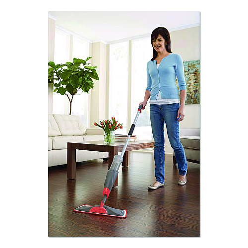 Rubbermaid Commercial Reveal Microfiber Spray Mop Kit, Microfiber Head, 54.5" Silver/Black Handle (1M15GRYRD)
