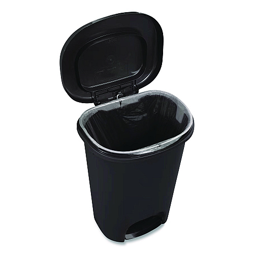 Rubbermaid Classic Step-On Trash Can, 13 gal, Resin, Black (1843028)