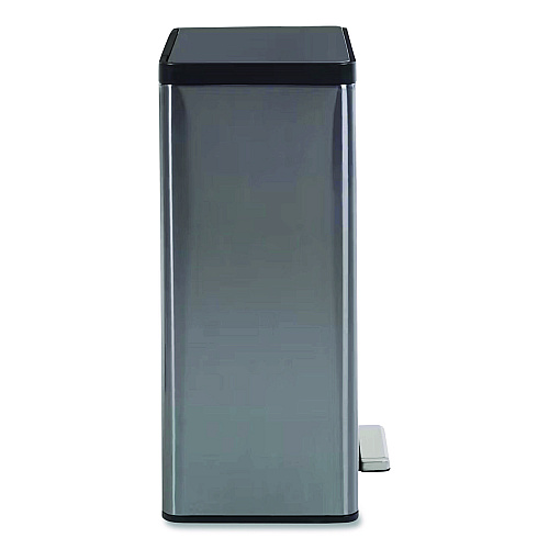 Rubbermaid Elite Step-On Trash Can, 12 gal, Metal, Charcoal Stainless Steel/Black (2112520)