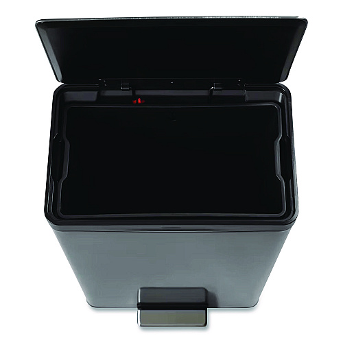 Rubbermaid Elite Step-On Trash Can, 12 gal, Metal, Charcoal Stainless Steel/Black (2112520)