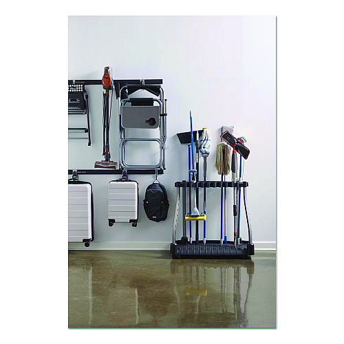 Rubbermaid FastTrack Garage Tool Tower Rack, Plastic, Holds Up to 40 Tools, 38" x 20.5" x 34.4", Black (2140834)