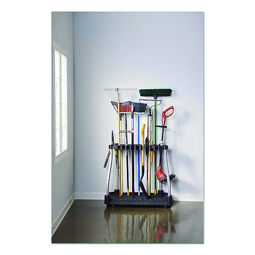 Rubbermaid FastTrack Garage Tool Tower Rack, Plastic, Holds Up to 40 Tools, 38" x 20.5" x 34.4", Black (2140834)