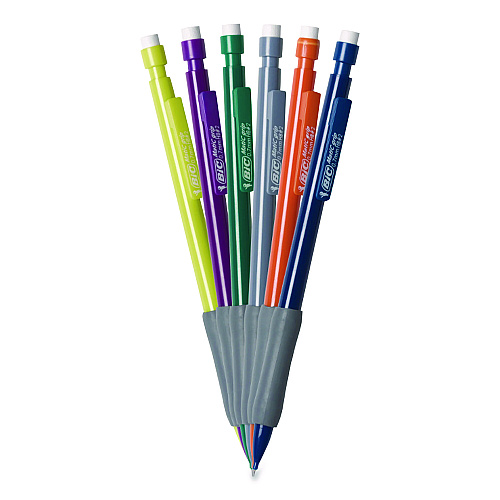 BIC Xtra-Comfort Mechanical Pencil, 0.7 mm, HB (#2), Black Lead, Assorted Barrel Colors, 6/Pack (MPGP61)