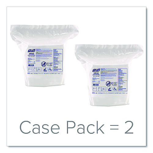 PURELL Surface Multi-Purpose Disinfecting Wipes, 1-Ply, 5 x 7, Fresh Citrus, White, 2/Carton (910302CT)