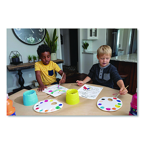 Prang Stable Water Pot Set, 8 oz, Assorted Colors, 6/Pack (X94010)