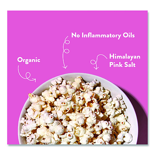 LesserEvil Snack Organic Himalayan Pink Salt Popcorn, 0.88 oz Bag, 18/Carton (LSN00141)