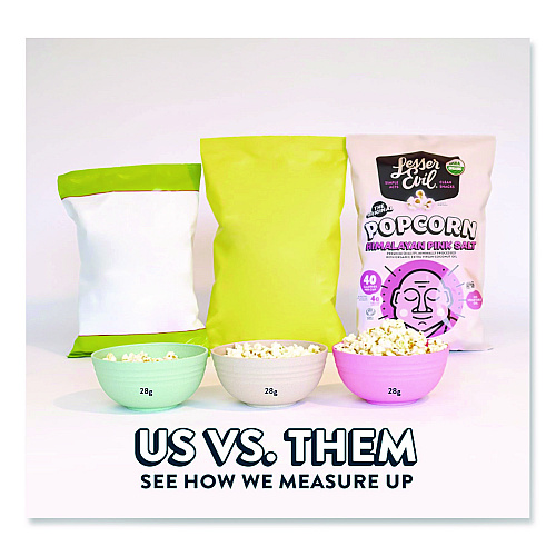 LesserEvil Snack Organic Himalayan Pink Salt Popcorn, 0.88 oz Bag, 18/Carton (LSN00141)