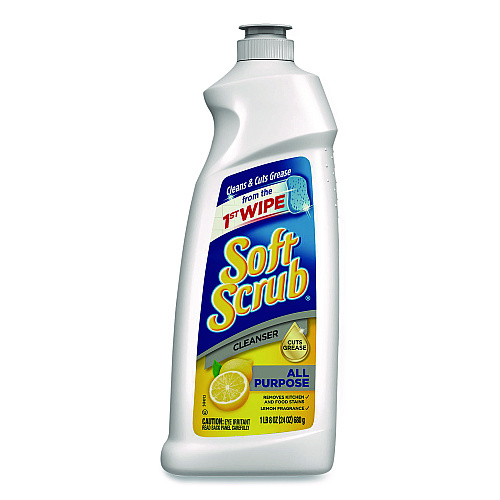 Soft Scrub All Purpose Cleanser, Lemon Scent, 24 oz Bottle, 8/Carton (07224)