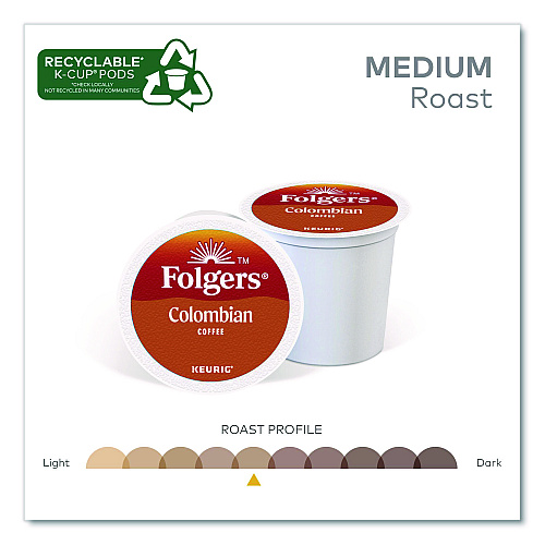 Folgers 100% Colombian Coffee K-Cups, 24/Box, 4 Boxes/Carton (6659CT)