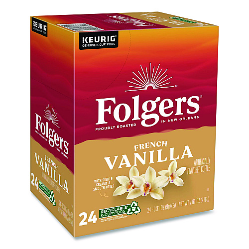 French Vanilla Coffee K-Cups, French Vanilla, 24/Box, 4 Boxes/Carton