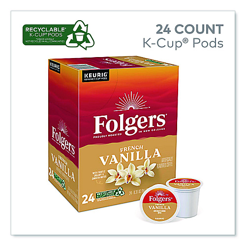 French Vanilla Coffee K-Cups, French Vanilla, 24/Box, 4 Boxes/Carton