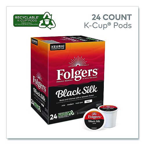 Folgers Gourmet Selections Black Silk Coffee K-Cups, 96/Carton (6662CT)