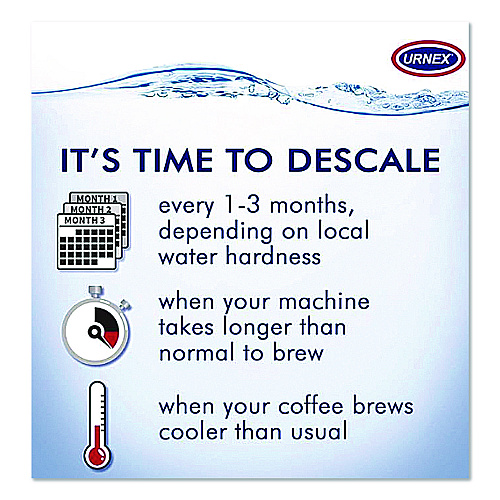 Urnex Coffee and Espresso Machine Descaling Powder, 1 oz Packets, 3/Box (UBI70255)