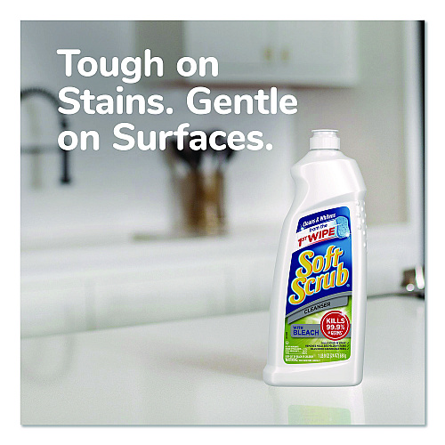 Soft Scrub&reg; Cleanser with Bleach, 24 oz Bottle, 8/Carton (DIA07222)