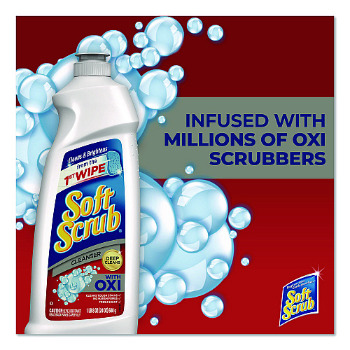 Soft Scrub Oxi Cleanser, Clean Scent, 24 oz Bottle, 8/Carton (07226)