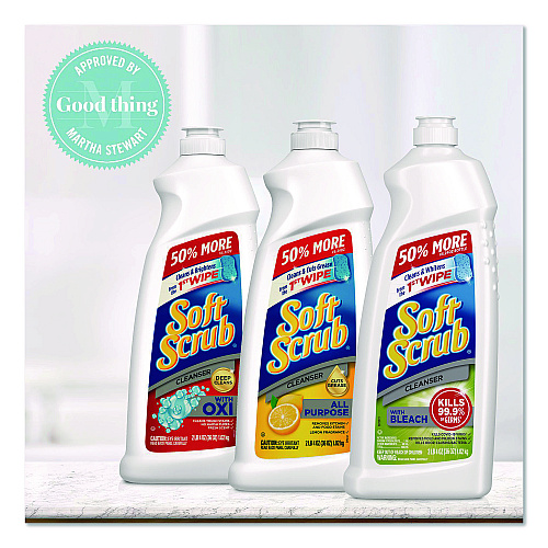 Soft Scrub Oxi Cleanser, Clean Scent, 24 oz Bottle, 8/Carton (07226)