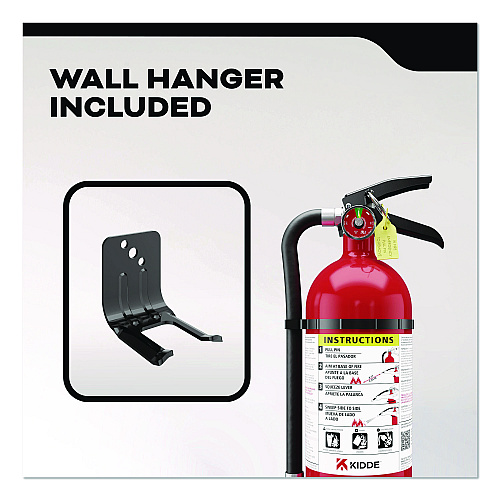 Kidde Pro-5MP Series Fire Extinguisher, with Bracket/Metal Strap, 3-A, 40-B:C, 5.5 lbs (21032143)