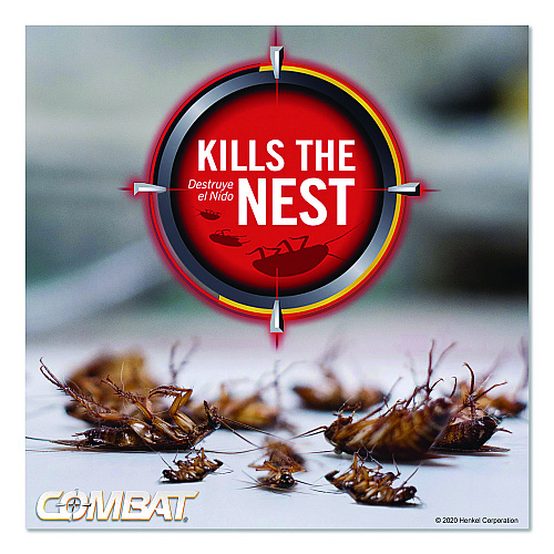 Combat Roach Bait Insecticide, for Small and Large Roaches, 0.42 oz, 12 Bait Stations (05701EA)
