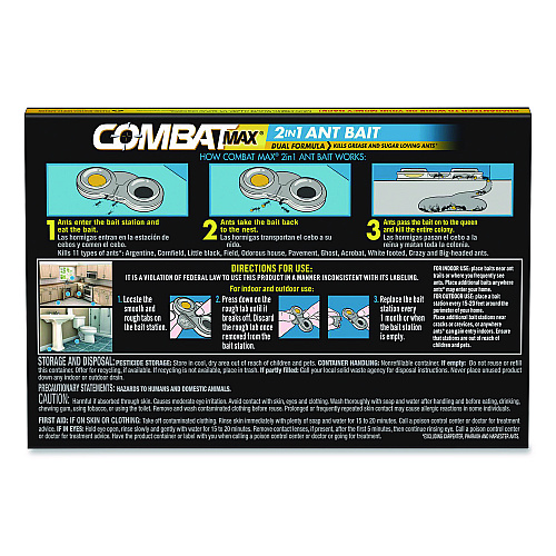 Combat Max 2-in-1 Ant Bait, 0.84 oz, 4 Bait Stations (07172EA)