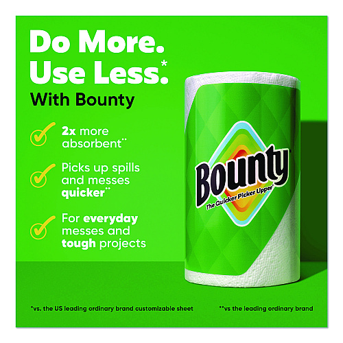 Bounty Select-a-Size Kitchen Roll Paper Towels, 2-Ply, 5.9 x 11, White, 123 Sheets/Triple Roll, 6 Rolls/Carton (16020)