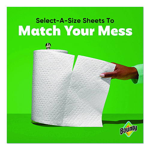 Bounty Select-a-Size Kitchen Roll Paper Towels, 2-Ply, 5.9 x 11, White, 123 Sheets/Triple Roll, 6 Rolls/Carton (16020)