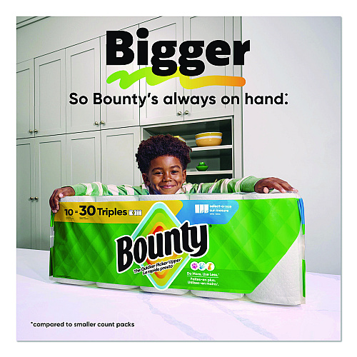 Bounty Select-a-Size Kitchen Roll Paper Towels, 2-Ply, 5.9 x 11, White, 123 Sheets/Triple Roll, 6 Rolls/Carton (16020)