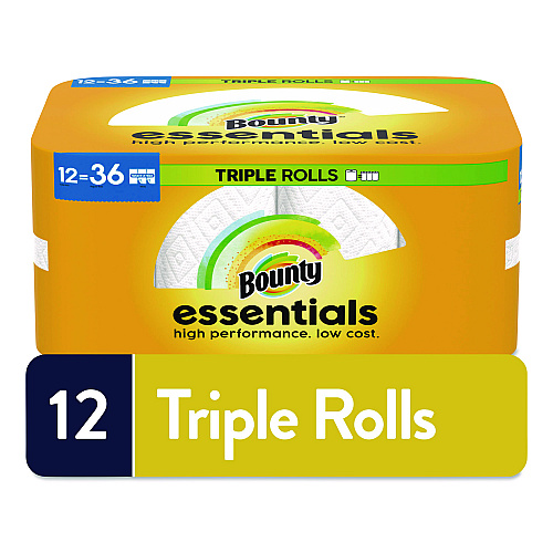 Bounty&reg; Essentials Kitchen Paper Towel Rolls, 2-Ply, 162 Sheet Rolls, 12 Rolls (16681)