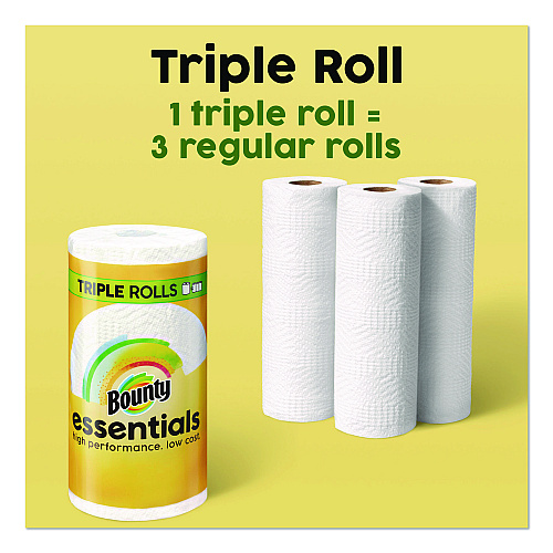 Bounty&reg; Essentials Kitchen Paper Towel Rolls, 2-Ply, 162 Sheet Rolls, 12 Rolls (16681)