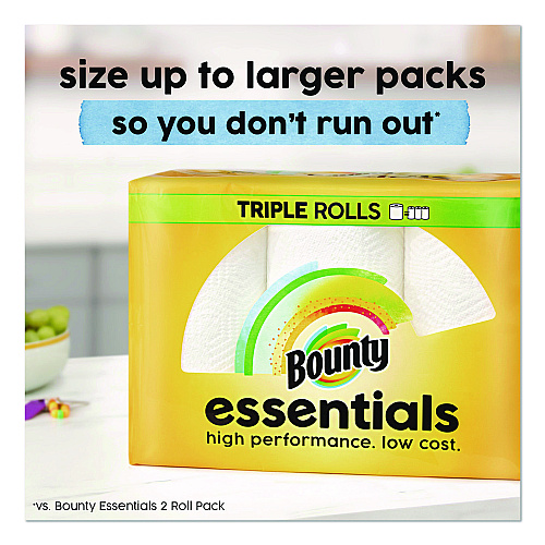 Bounty&reg; Essentials Kitchen Paper Towel Rolls, 2-Ply, 162 Sheet Rolls, 12 Rolls (16681)