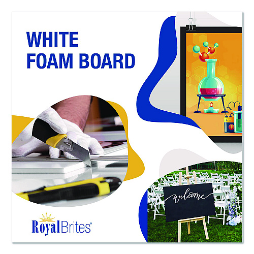 Royal Brites Foam Board, 15" x 20", 3/16" Thick, White, 10/Pack (26984)
