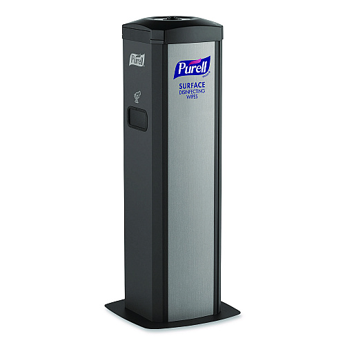 PURELL DS360 High-Capacity Surface Disinfecting Wipes Station, 1,200 Wipe Capacity, 15.5 x 15.5 x 39.6, Graphite (911701SLVSFW)