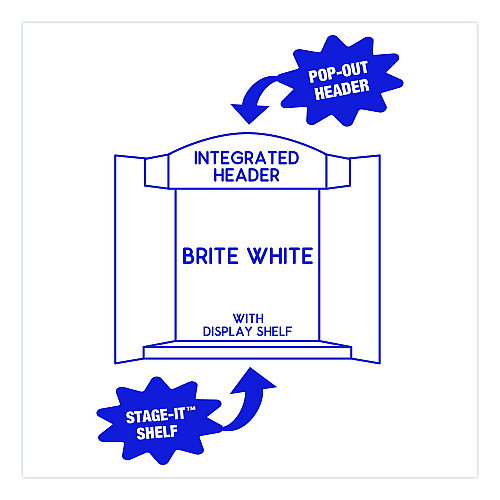 Royal Brites Stage It Display Board, 37" x 44", 1-Ply, Corrugate, White, 5/Pack (27146)