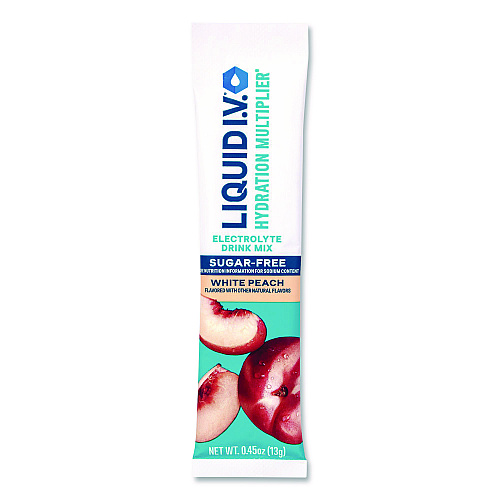LIQUID I.V. Sugar-Free Hydration Multiplier, White Peach, 26 Packets/Box (22002515)