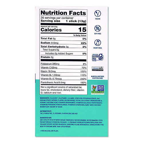 LIQUID I.V. Sugar-Free Hydration Multiplier, White Peach, 26 Packets/Box (22002515)