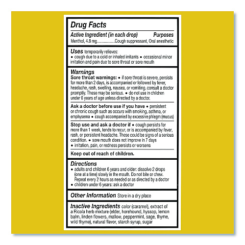 Ricola Cough Drops, Original Herb, 65/Bag, 2 Bags/Pack (22002532)