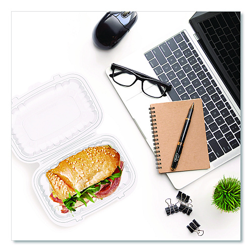 Dart Microwaveable Hinged Containers, ProPlanet, 6.5 x 9 x 3, Clear, Plastic, 300/Carton (69PPHT1)