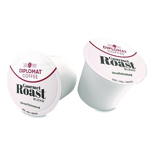 Diplomat Coffee Gourmet Decaffeinated DC-Cup, 10 g, 48/Carton (CDCCUPGR4810)