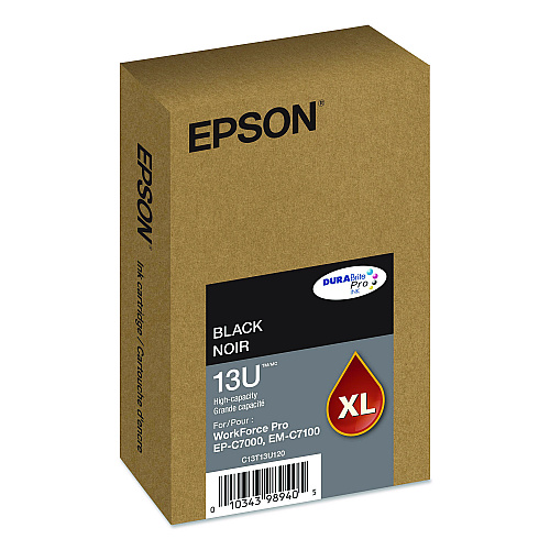 Epson T13U120 (T13U) DURABrite Pro High-Yield Ink, 5,800 Page-Yield, Black
